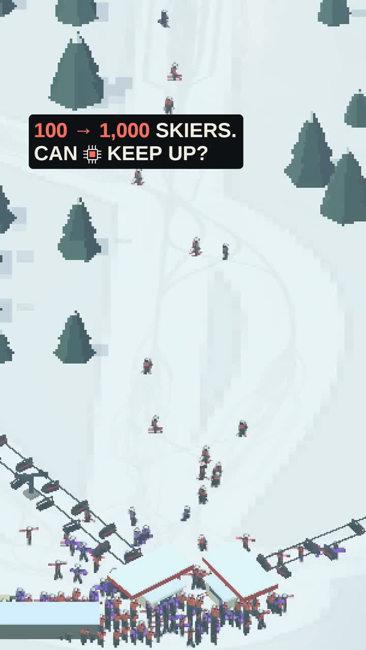 100 to 1,000 skiers: making my game scale.